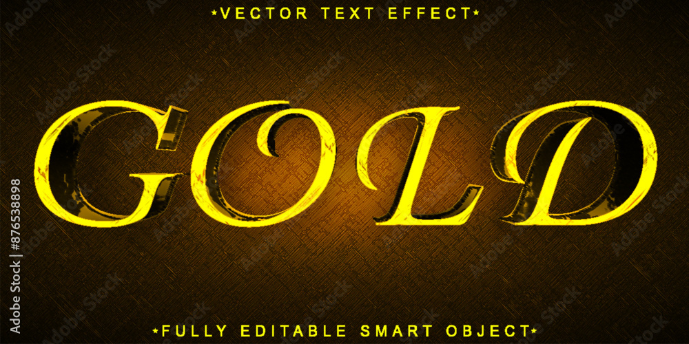 Poster shiny luxury gold vector fully editable smart object text effect