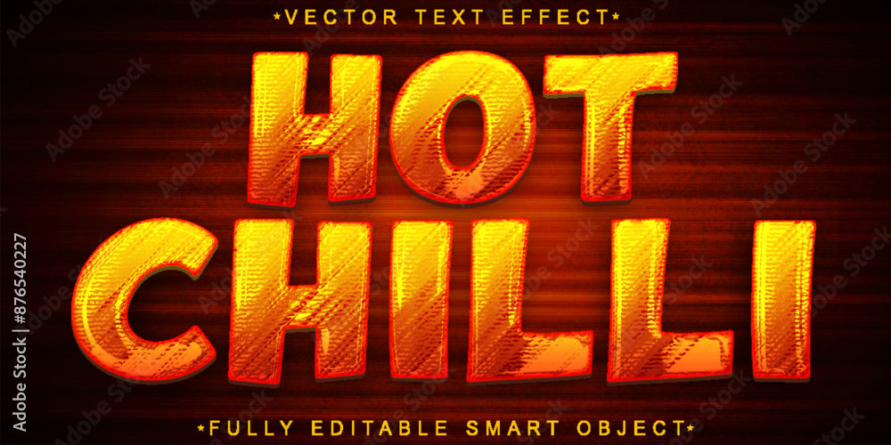 Poster orange hot chilli vector fully editable smart object text effect