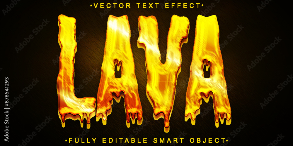 Poster hot lava vector fully editable smart object text effect