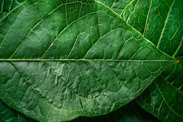 Obraz premium Close-up of Vibrant Green Tropical Leaf Texture