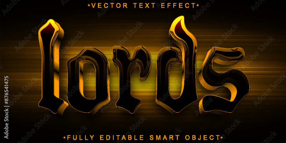 Aufkleber orange lord vector fully editable smart object text effect