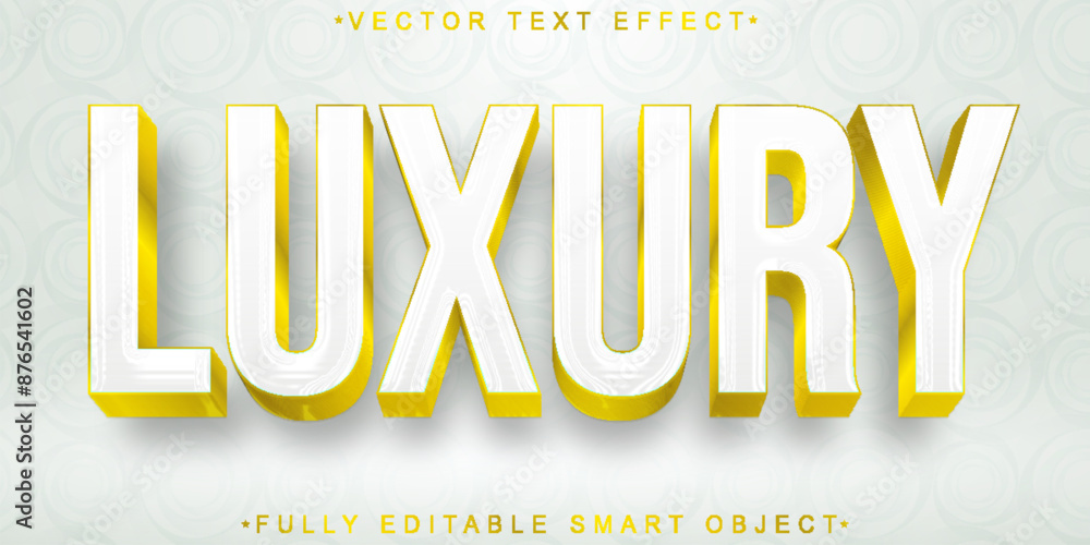 Poster golden white luxury vector fully editable smart object text effect