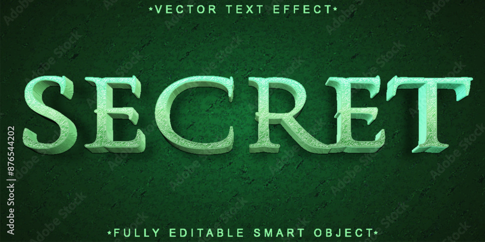 Poster green secret vector fully editable smart object text effect