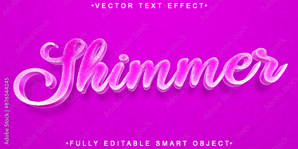 Poster purple glitter shiny shimmer vector fully editable smart object text effect