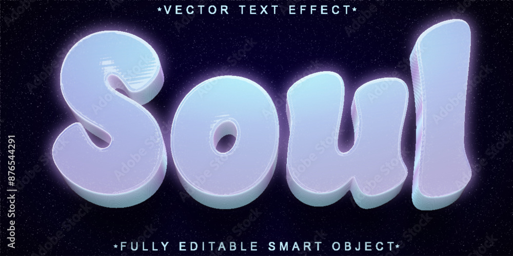 Poster Soft Soul Vector Fully Editable Smart Object Text Effect