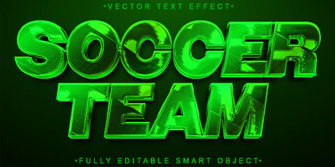 Green Shiny Soccer Team Vector Fully Editable Smart Object Text Effect