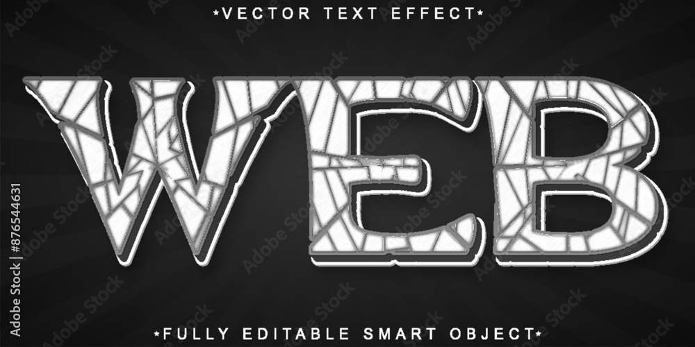 Poster spider web vector fully editable smart object text effect