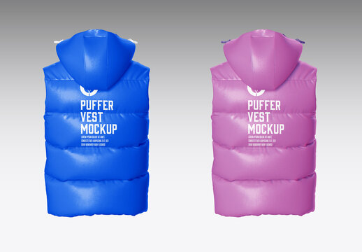 Nylon Men's Down Vest Mockup