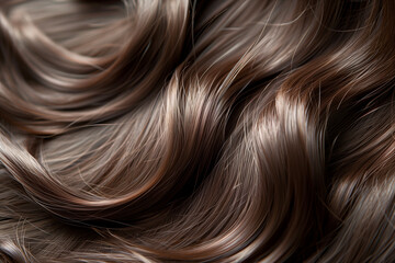 Naklejka premium Beautiful brown hair, shiny and smooth, perfect for hair product advertising