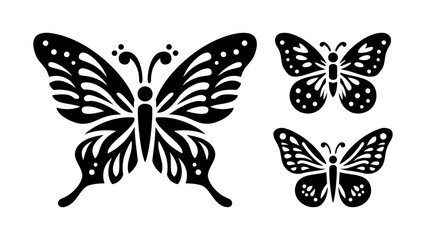 Awesome butterfly illustration with silhouette art
