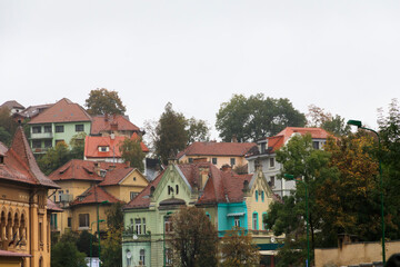 Europe, Romania. Brasov. Colorful Old Town. 2016-10-13