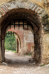 Fototapeta premium Europe, Romania. Rasnov Citadel arched entrance.