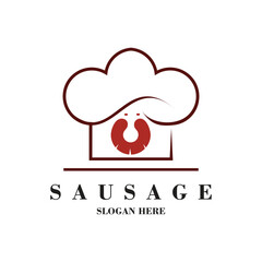Sausage logo design simple concept Premium Vector