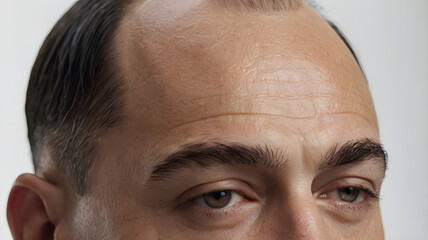 Close-up of forehead lines of a middle-aged man who has not had Botox
