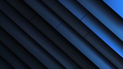 Obraz premium Blue and Black Abstract Diagonal Lines Background, Modern Design, Cool Color Palette, Dynamic Stripes