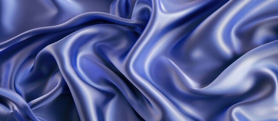 Fototapeta premium Abstract Blue Silk Fabric Draped Background