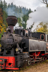 Europe, Romania. Moldovita, old Steam train. 2016-10-22