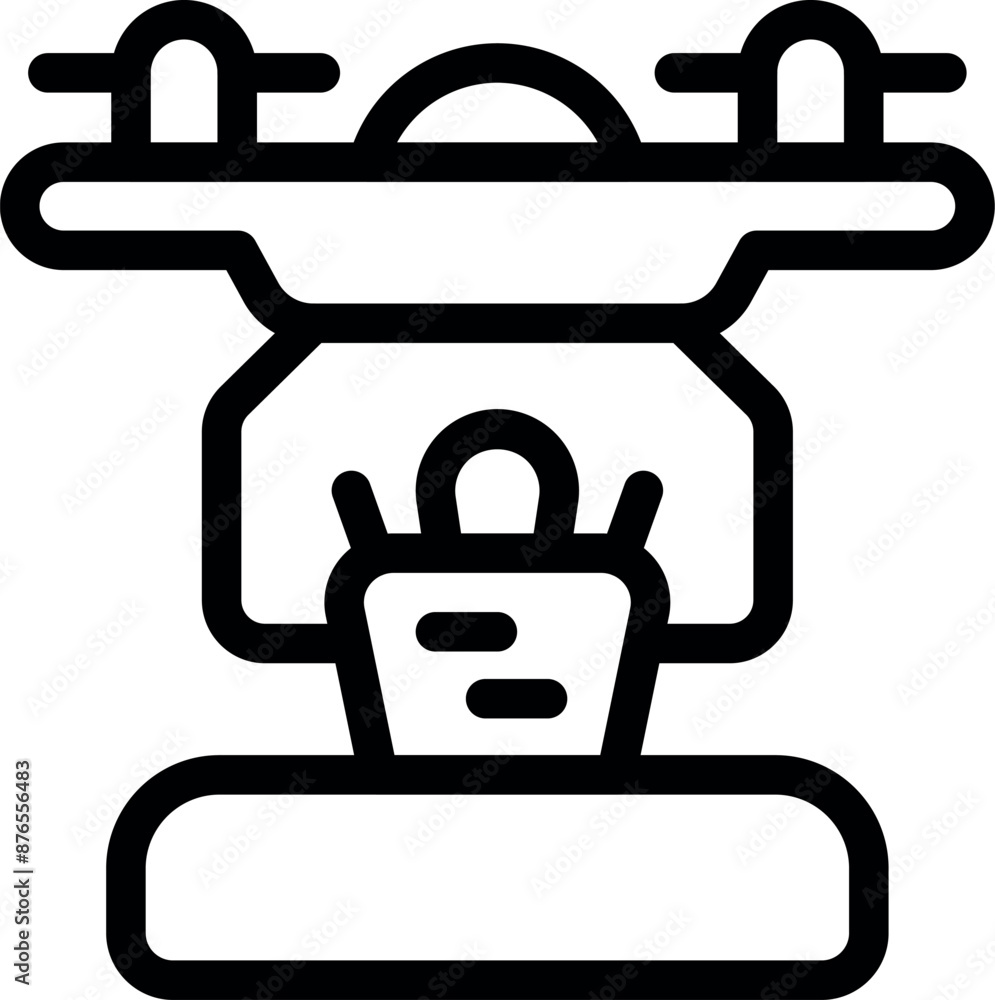 Poster drone delivering food with a wifi connection for tracking order and delivery information