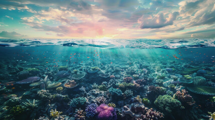 World Sea Day, Illustrate the role of healthy oceans in maintaining global biodiversity and climate stability by contributing to conservation efforts