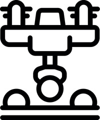 Line icon of an automated robot taking care of plants, representing innovation in agriculture