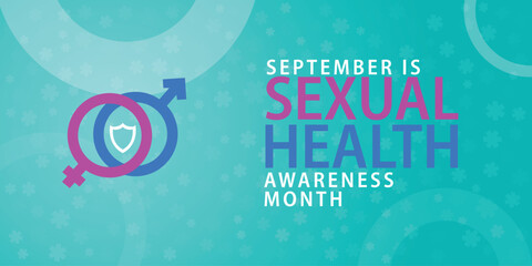 Sexual health awareness month is observed every year in september. September is sexual health awareness month. Vector template for banner, greeting card, poster with background. Vector illustration.

