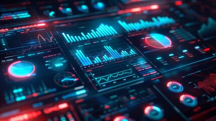 Fototapeta premium computer technology panel system generative ai