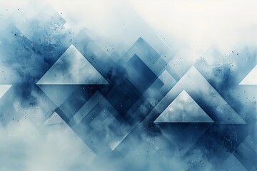 Blue Geometric Abstract Design with Textured White Layers