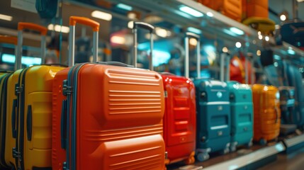 Fototapeta premium Colorful Suitcases in a Store