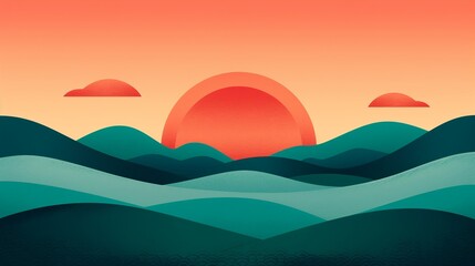 Obraz premium Land restoration depicted by efforts to rehabilitate degraded lands through sustainable practices promoting soil health and preventing desertification. Background Illustration, Bright color tones, ,