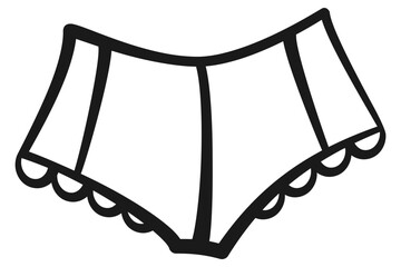 Line art icon drawing of women's undies, panties or underwear in vector