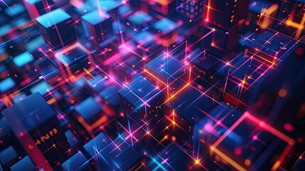 Fototapeta premium Abstract 3D Digital Network