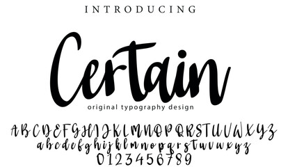 Certain Font Stylish brush painted an uppercase vector letters, alphabet, typeface