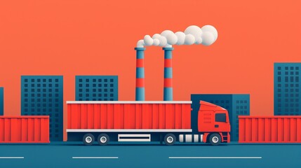 Low-carbon technologies depicted by innovations in transportation energy and manufacturing reducing greenhouse gas emissions and promoting sustainability Background Illustration, Bright color tones,