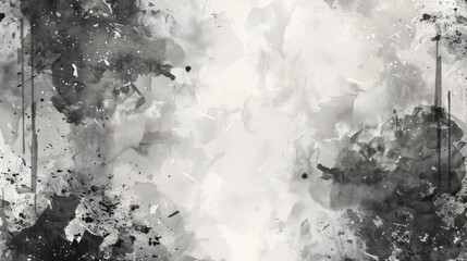 Watercolor Art with Gray Grunge Pattern and Black Template