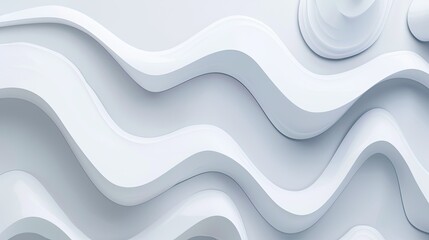 Abstract 3D Wavy White Background