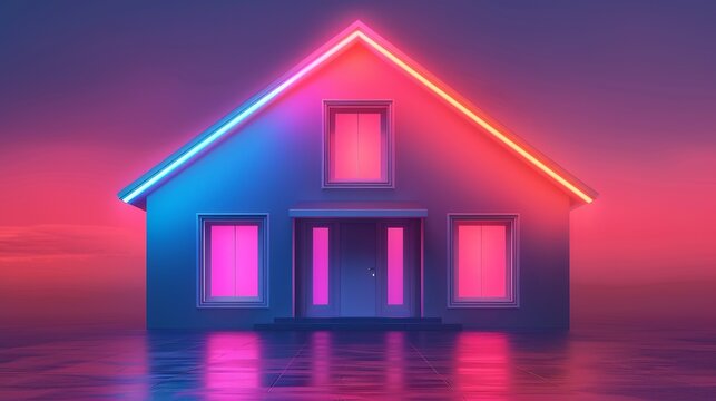 Smart homes integrating IoT for automated control of lighting, heating, and security, enhancing comfort and energy efficiency. Background Illustration, Bright color tones, , Minimalism,