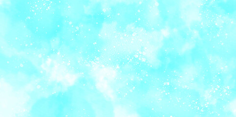 abstract blue in the sky and watercolor background. snowflakes light blue cloudy texture wall wallpaper.