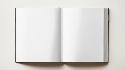 Open blank book with white pages - empty book for design and writing concepts