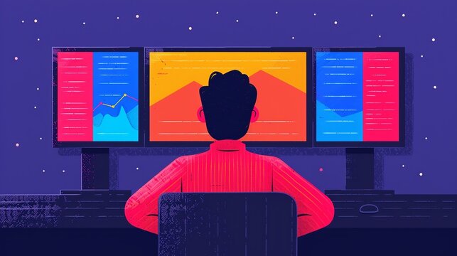 Data science extracting insights from complex data sets using statistical and computational methods driving informed decision-making and strategic planning Background Illustration, Bright color