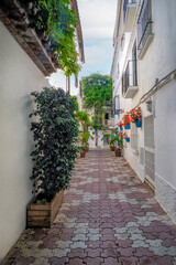 Fototapeta premium Marbella fragment of the old town, a city near Malaga, Andalusia, Spain, a part of the city in the photo