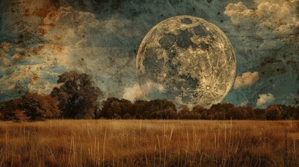 Cloud covered harvest moon