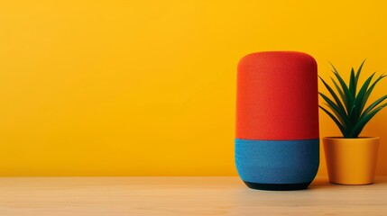 Voice-activated assistants like Google Assistant and Cortana enabling hands-free control of devices and information retrieval, improving accessibility. Background Illustration, Bright color tones, ,