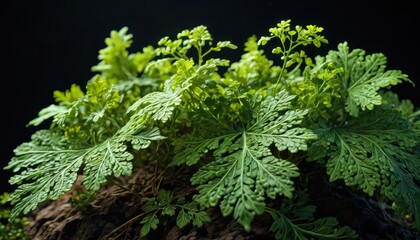 Lush Green Fern Plant Macro.