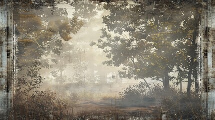Morning Forest with Aged Wood Backdrop