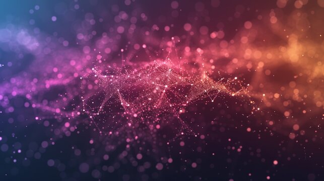 Quantum gravity theory aiming to unify quantum mechanics and general relativity to explain gravity at quantum scales, a frontier in physics. Background Illustration, Bright color tones, , Minimalism,