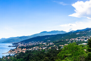 Opatija coastal view from the hills
