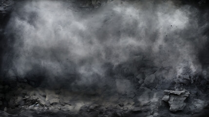 Abstract smoky grey background with textured rock, perfect for a dramatic, mysterious, and atmospheric design. 

