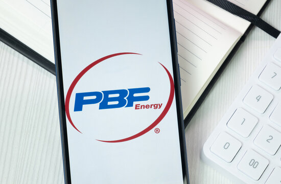 New York, USA - 30 June 2024: PBF Energy Logo on Phone Screen, Company Icon