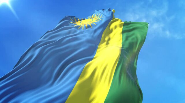 Rwanda Flag Low Angle