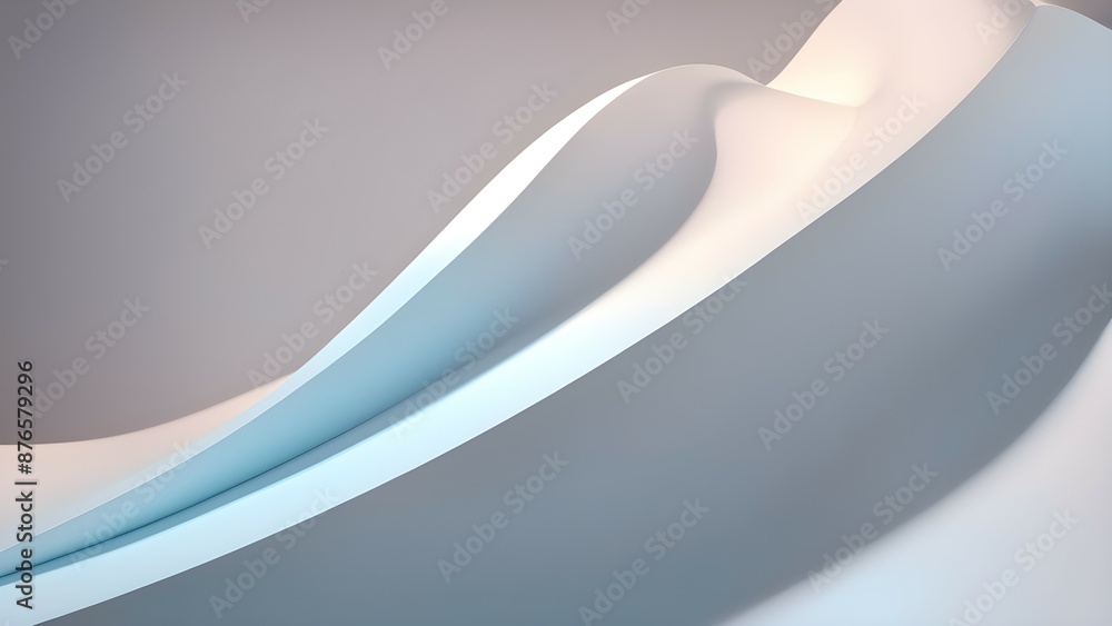 Poster soft and smooth curves of an abstract 3d shape with subtle lighting